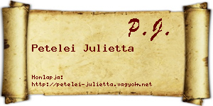 Petelei Julietta névjegykártya